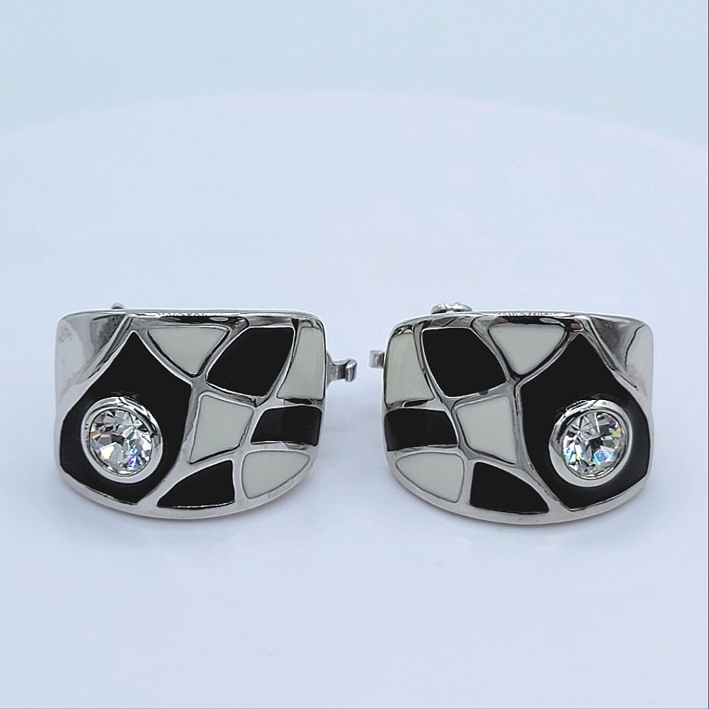 Vintage FAC Butler Enamel Earrings #2454